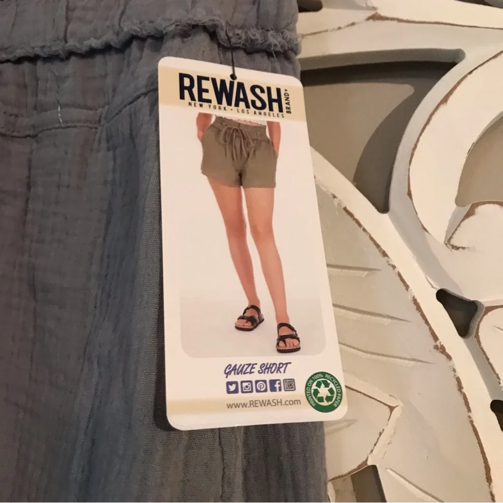 NWT Rewash women’s gauze shorts Sz M gray - Picture 8 of 9